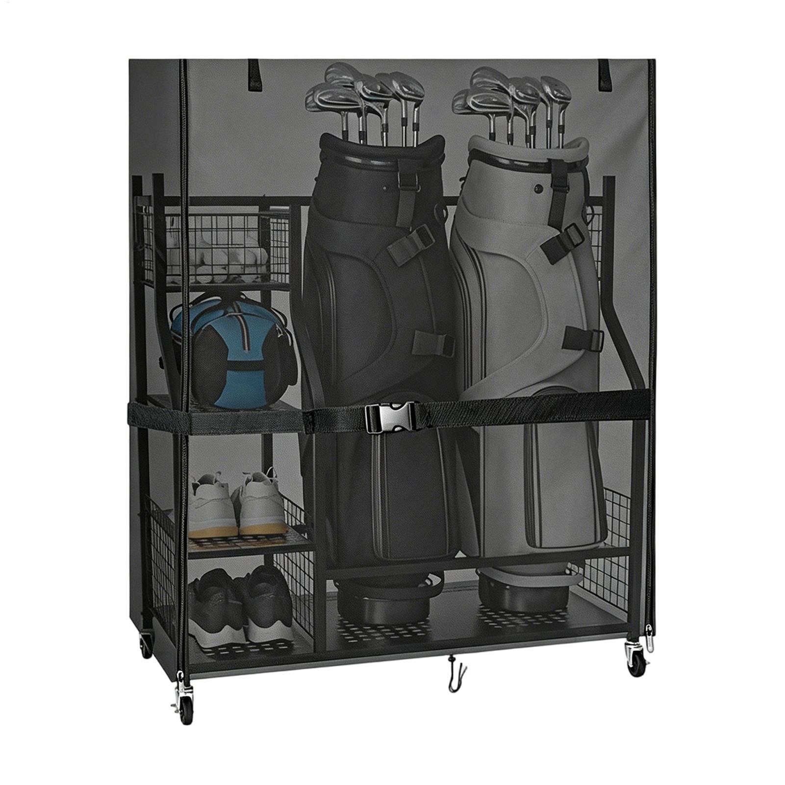 Golf Equipment Organizer For Garage - Dust Cover For Golf Storage Rack
