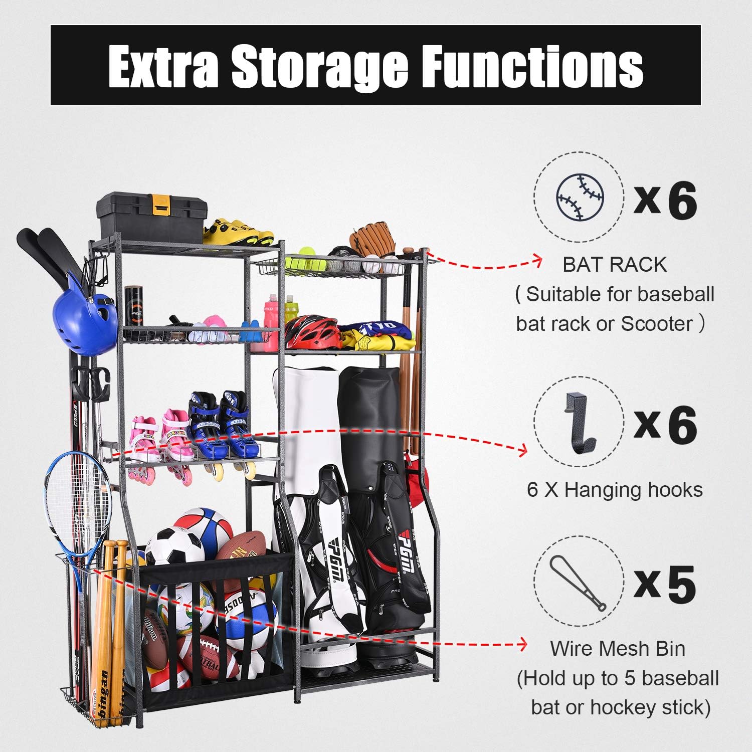 Garage Sports Equipment Storag - đánh giá và giá Golf Equipment Organizer For Garage