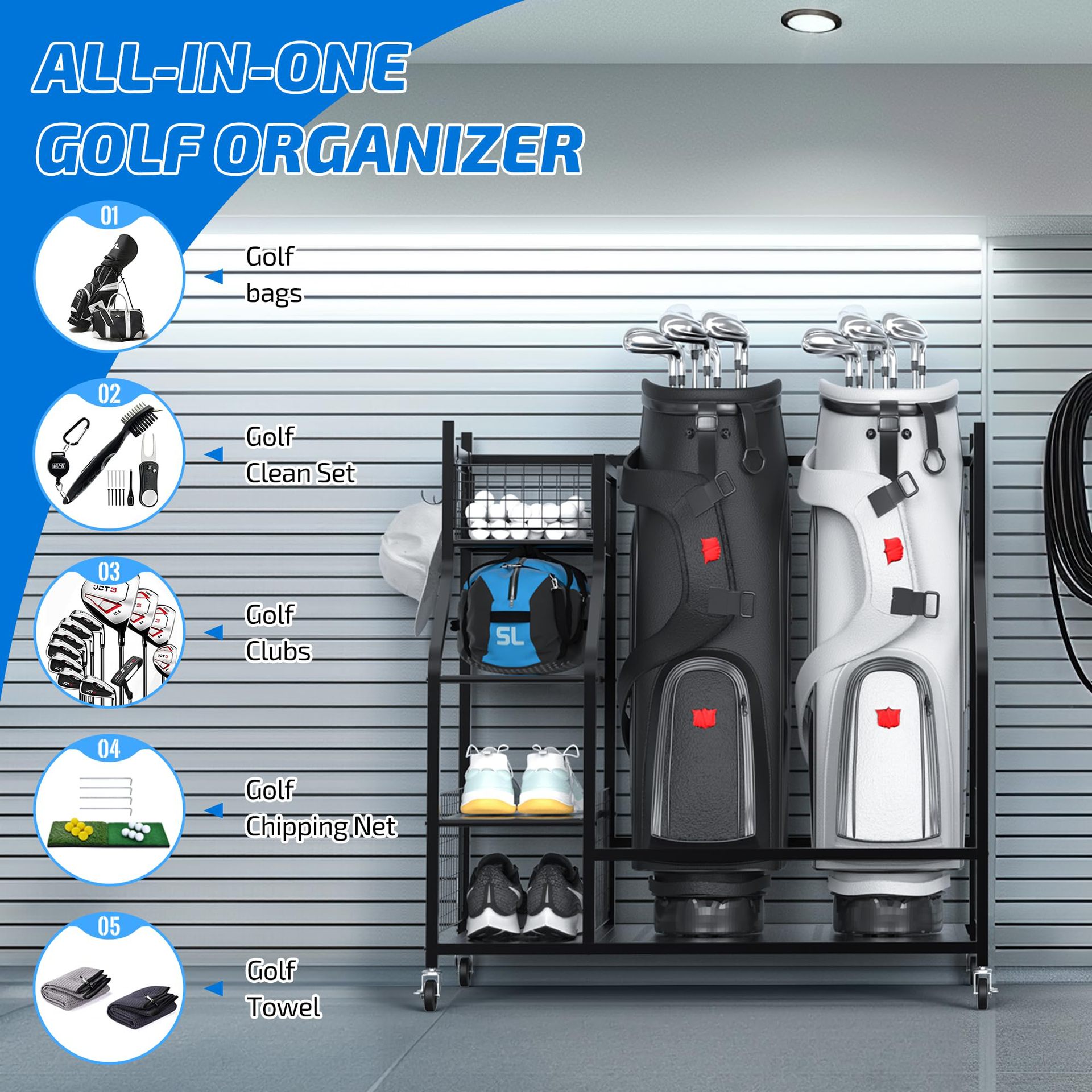 #Cross-border Standing Type Me - đánh giá và giá Golf Equipment Garage Storage