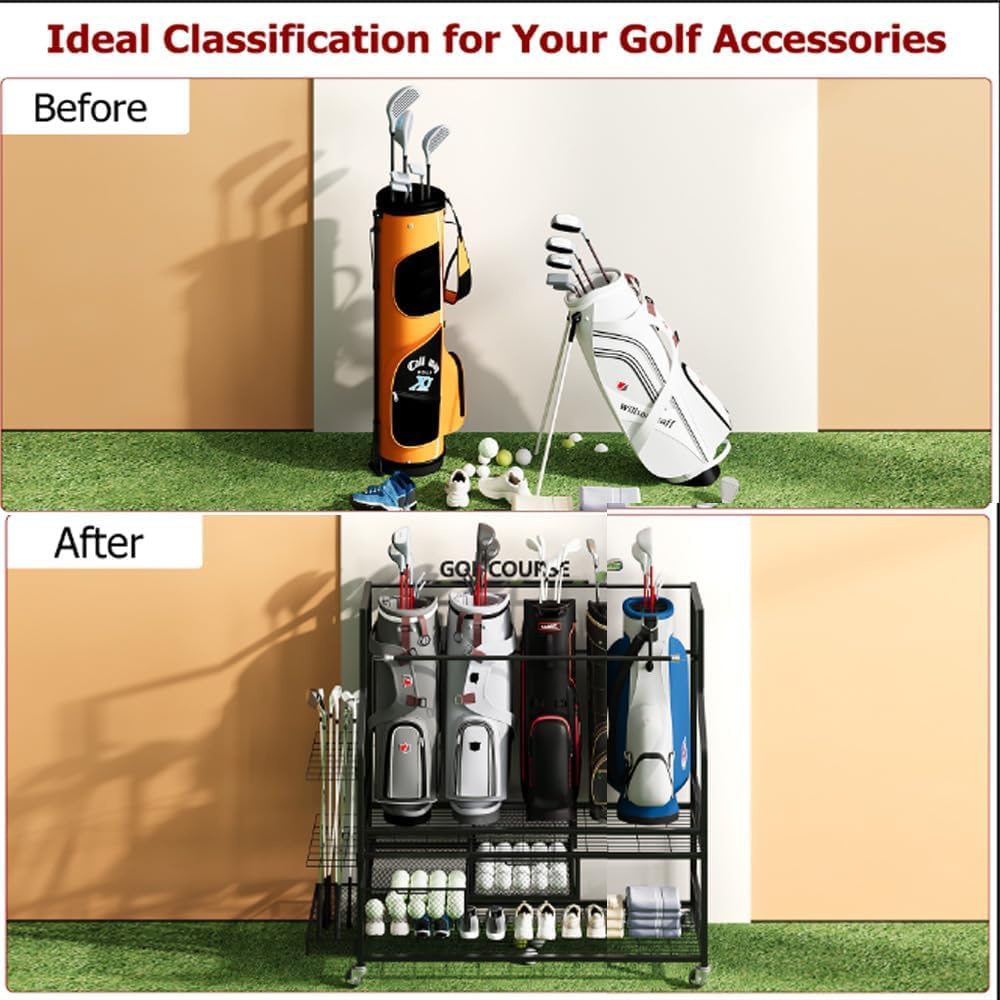Golf Bag Storage Garage Organi - đánh giá và giá Golf Equipment Organizer For Garage